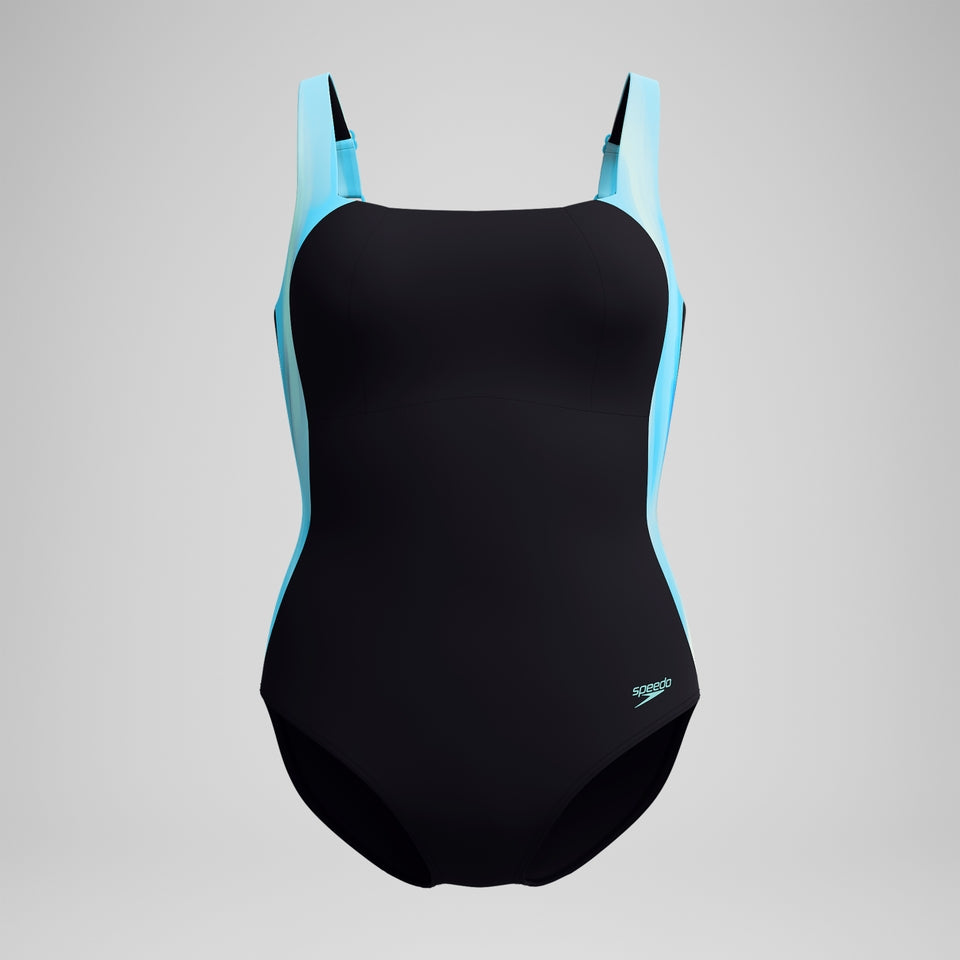 Speedo Shaping Printed LunaLustre Swimsuit Black/Turquoise