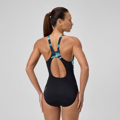 Speedo HyberBoom Splice Muscleback Swimsuit DarkTeal/Green