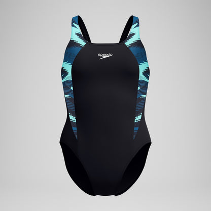 Speedo HyberBoom Splice Muscleback Swimsuit DarkTeal/Green