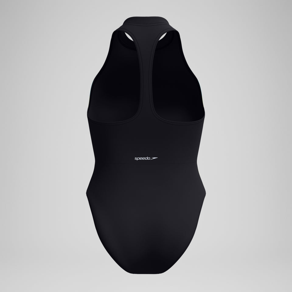 Speedo Colourblock Zip Swimsuit Black