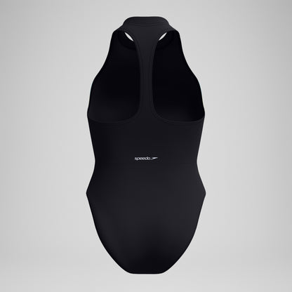 Speedo Colourblock Zip Swimsuit Black