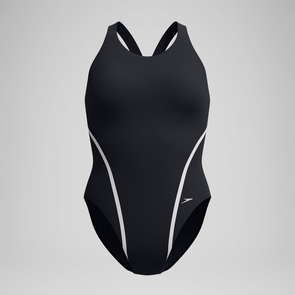Speedo V Class Movement Back Swimsuit Black/Grey
