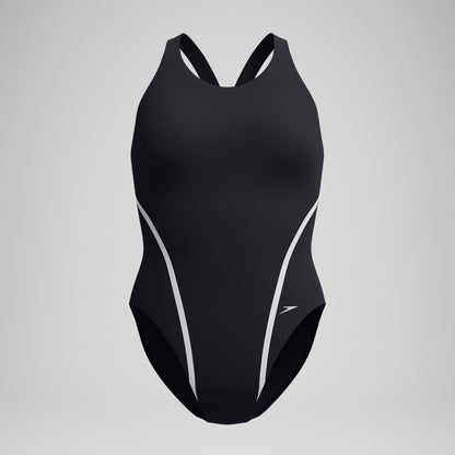 Speedo V Class Movement Back Swimsuit Black/Grey