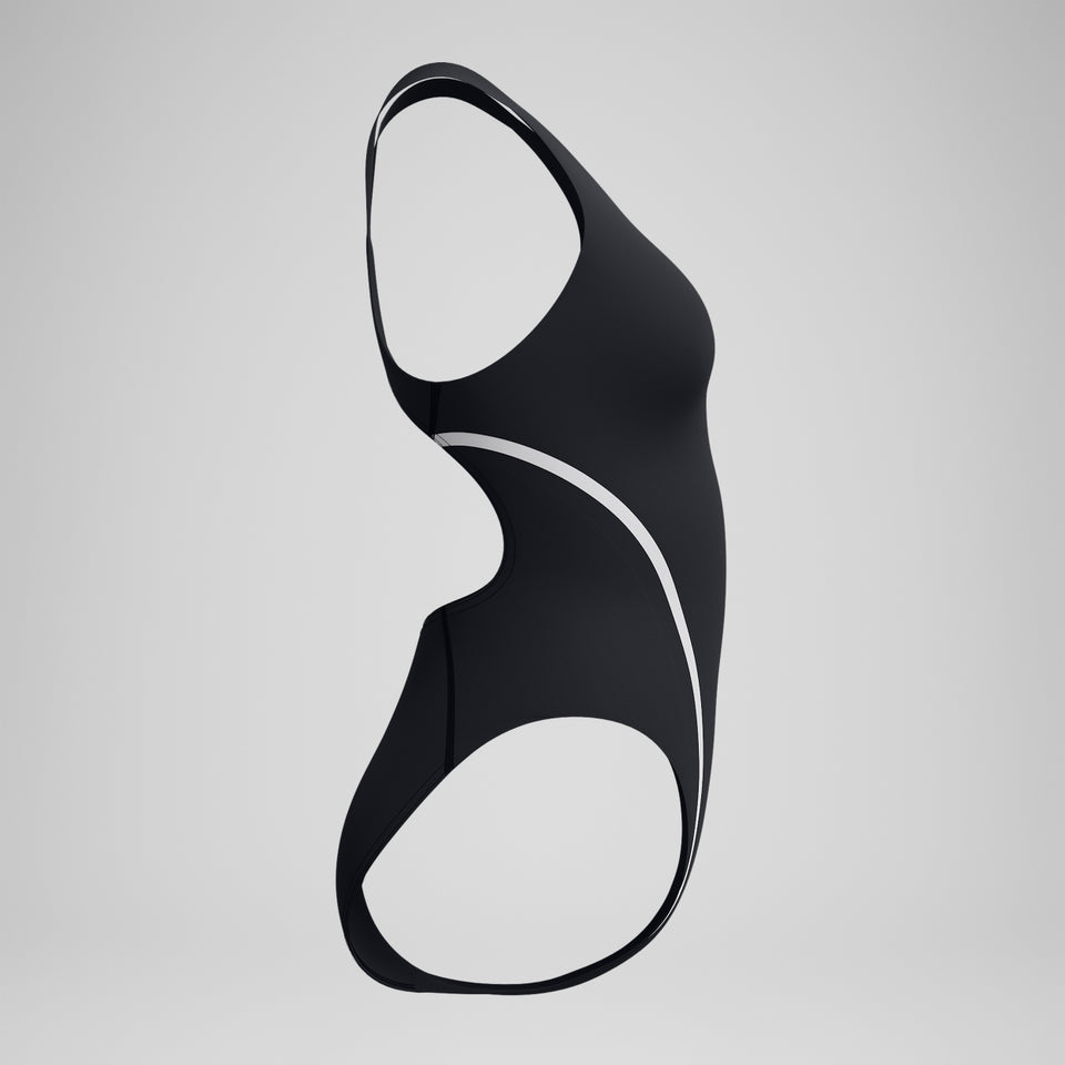 Speedo V Class Movement Back Swimsuit Black/Grey