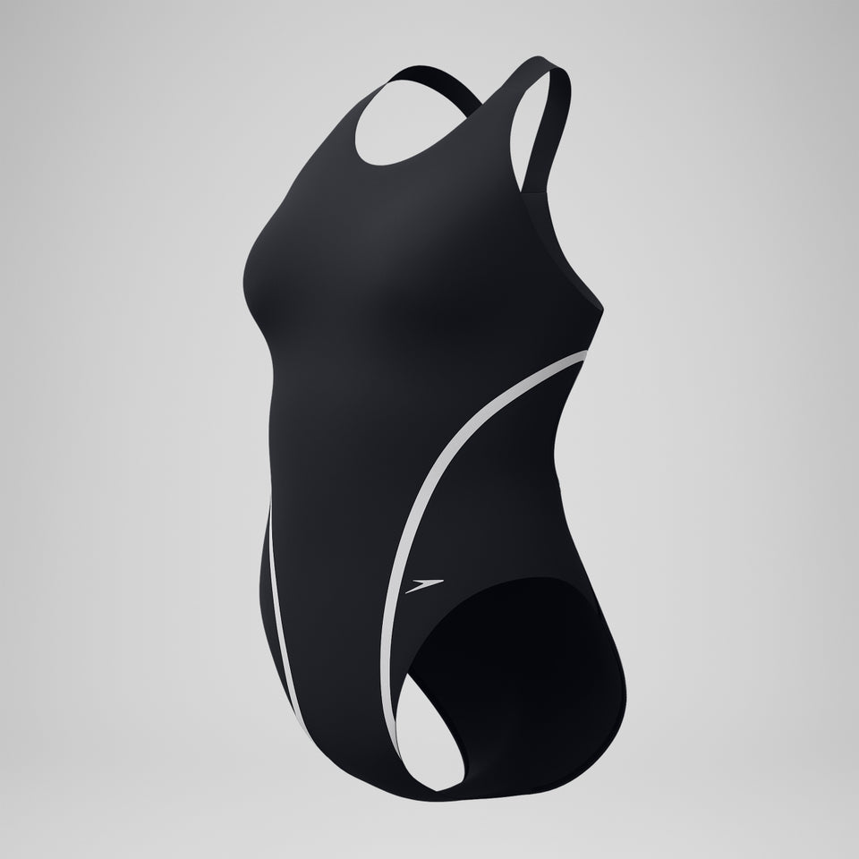 Speedo V Class Movement Back Swimsuit Black/Grey