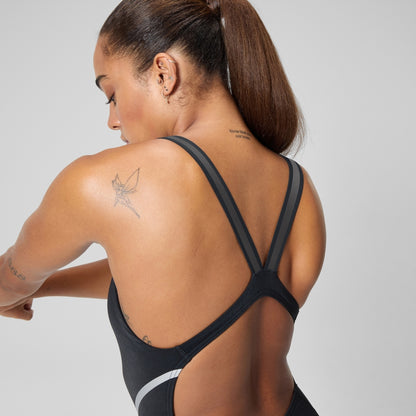 Speedo V Class Movement Back Swimsuit Black/Grey