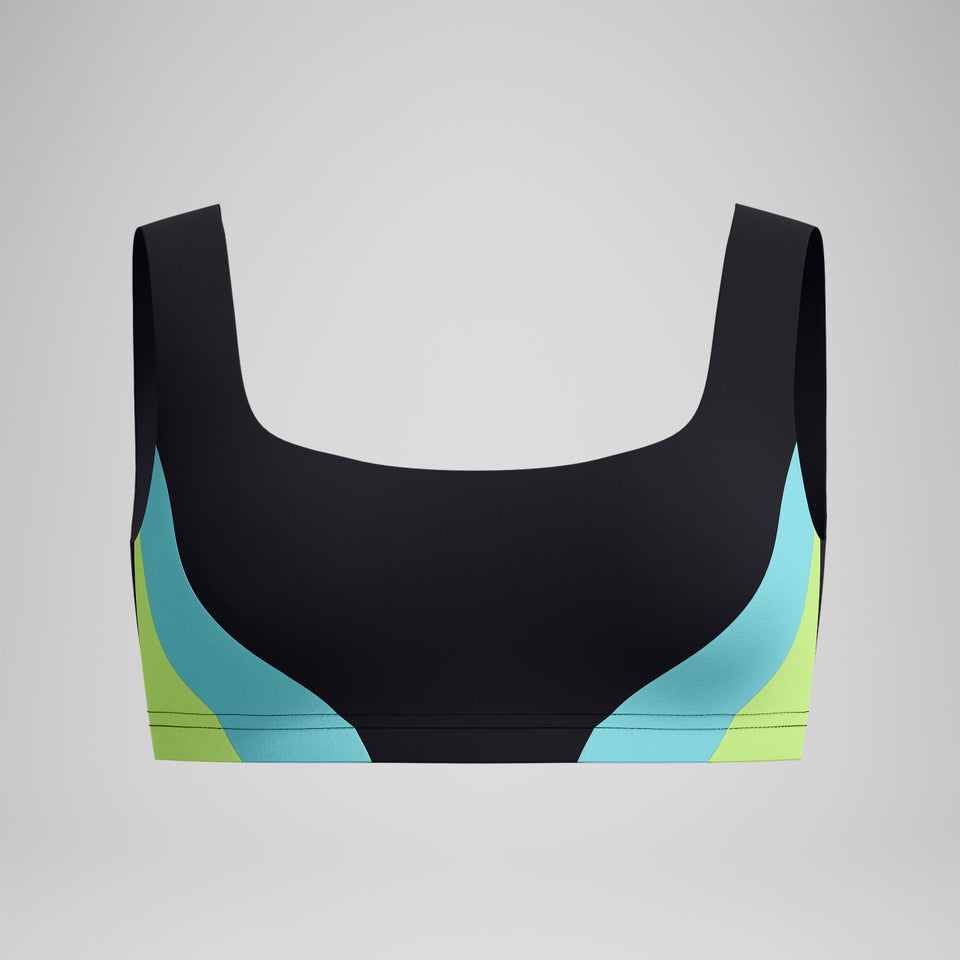 Speedo Colourblock Scoop Bikini Top Black