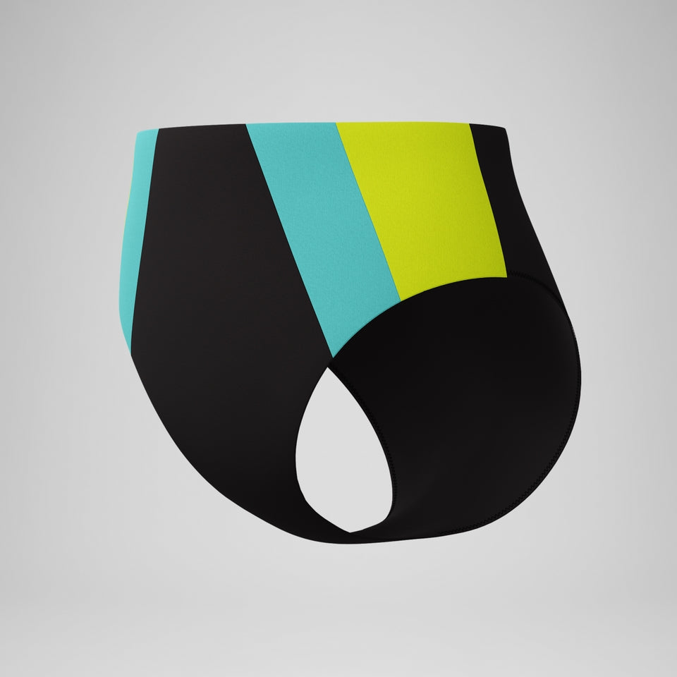 Speedo Colourblock Highwaist Bikini Bottom Black
