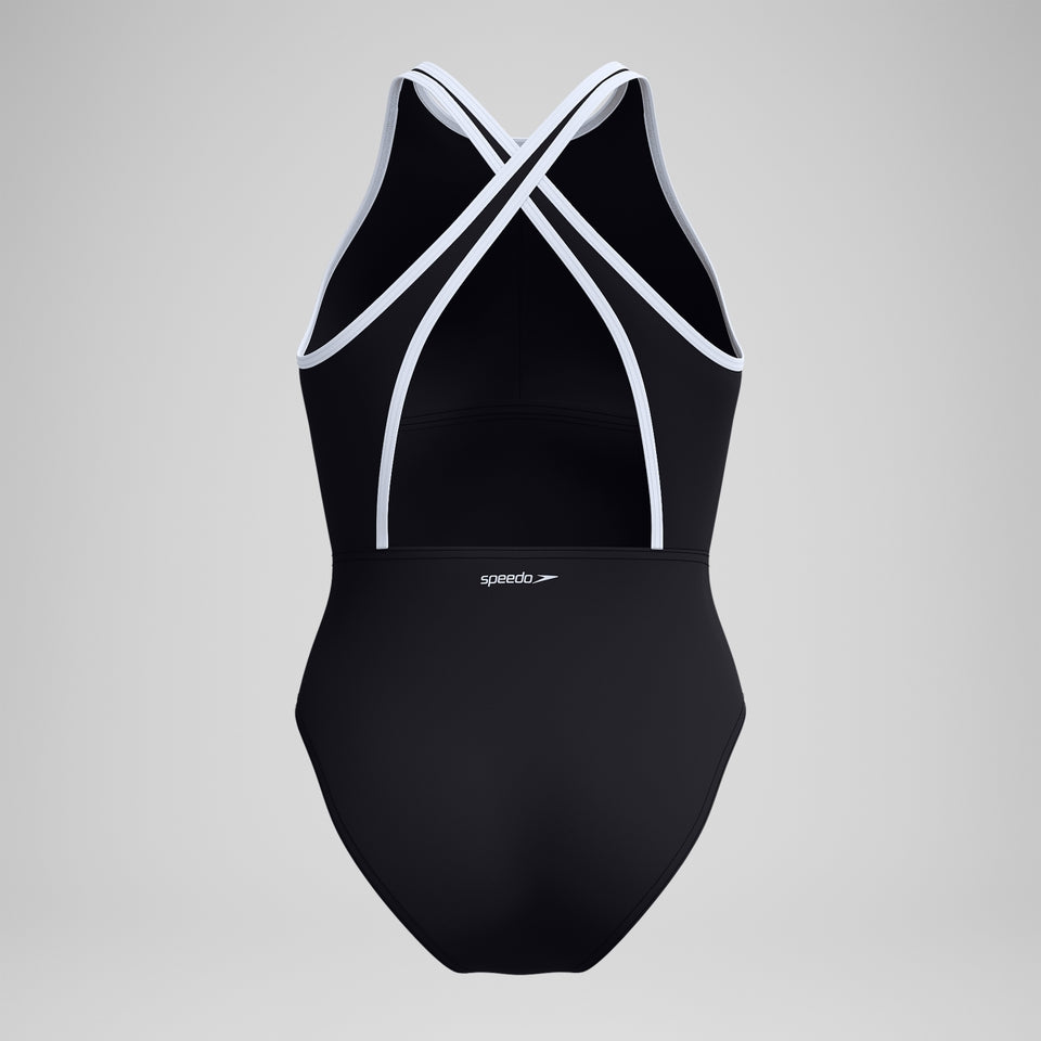 Speedo Bound Crossback Swimsuit Black