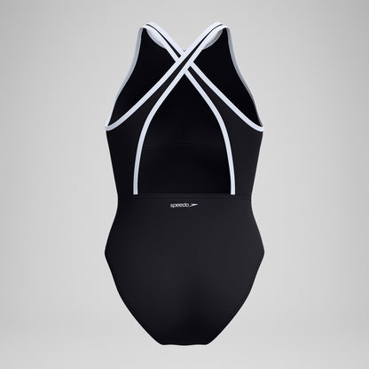 Speedo Bound Crossback Swimsuit Black
