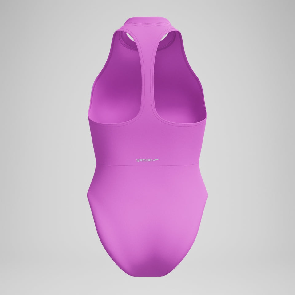 Speedo Colourblock Zip Swimsuit Pink