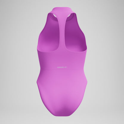 Speedo Colourblock Zip Swimsuit Pink