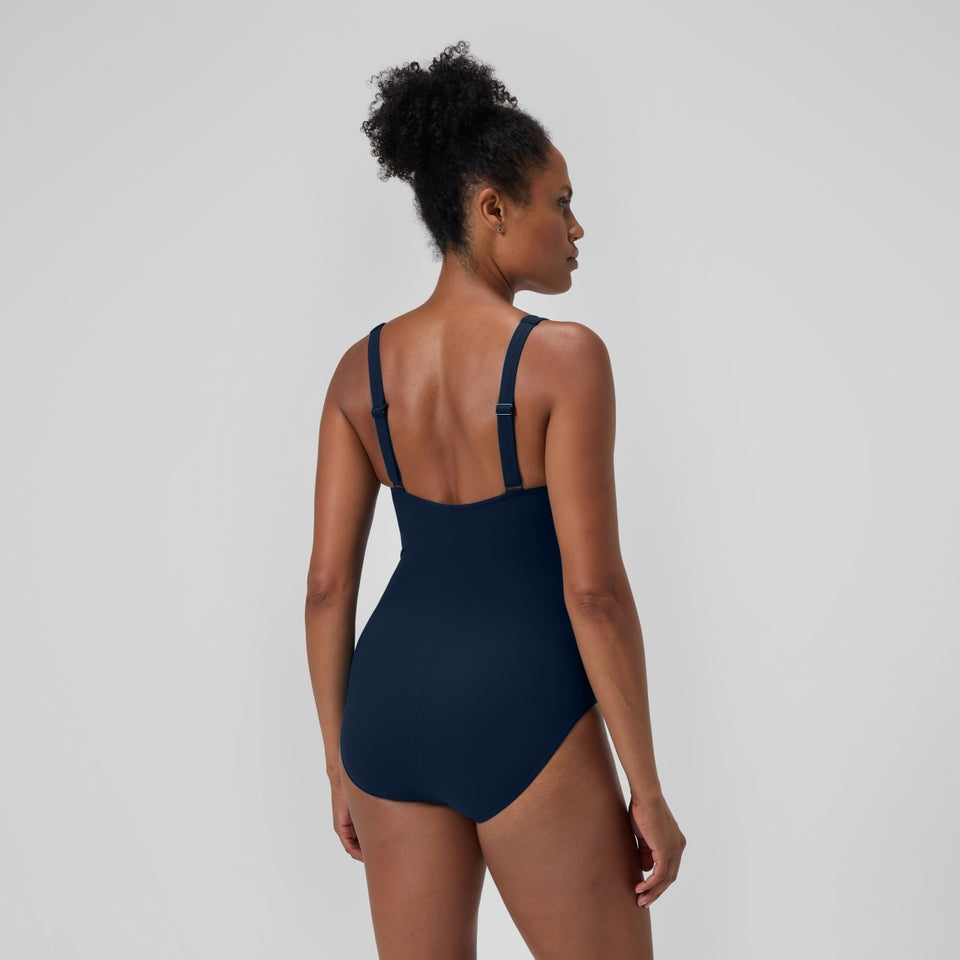 Speedo Shaping Printed LunaElustre Swimsuit Navy/Green