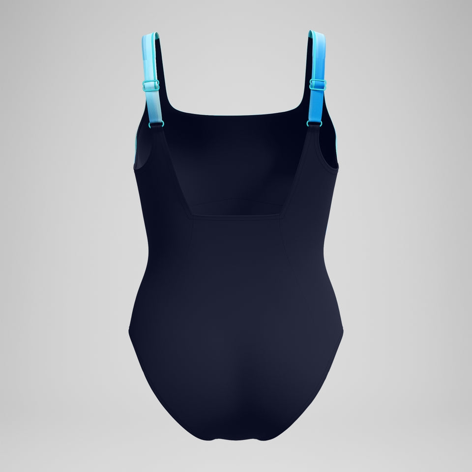 Speedo Shaping Printed Contour Eclipse Swimsuit Navy/Green
