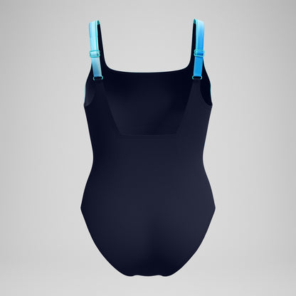 Speedo Shaping Printed Contour Eclipse Swimsuit Navy/Green