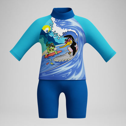 Speedo Boys' Learn to Swim Sun Protection Top & Short Blue