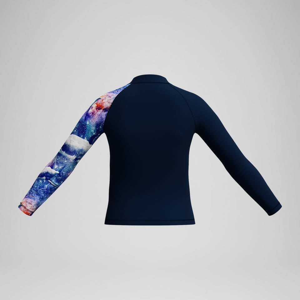 Speedo Boys' Digital Long Sleeve Rash Top Navy