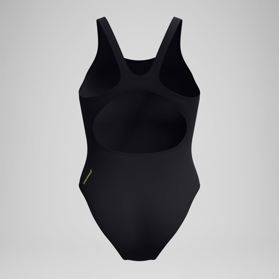 Speedo Placement Muscleback Swimsuit Black/Yellow