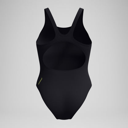 Speedo Placement Muscleback Swimsuit Black/Yellow