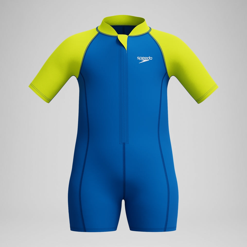 Speedo Boys' Learn to Swim Essential Neoprene Suit Blue/Yellow