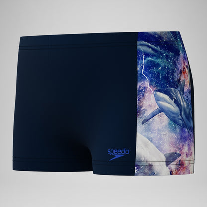 Speedo Boys' Digital Panel Aquashort Navy