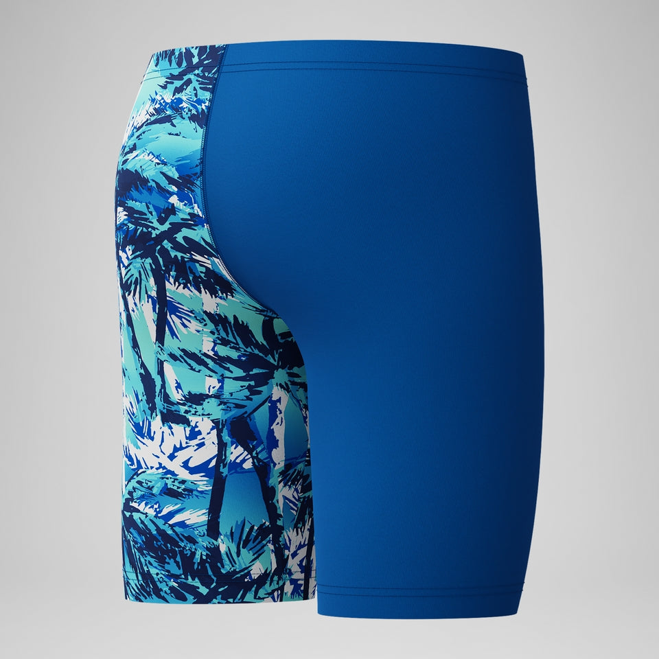 Speedo Boys' Printed V-Cut Jammer Blue