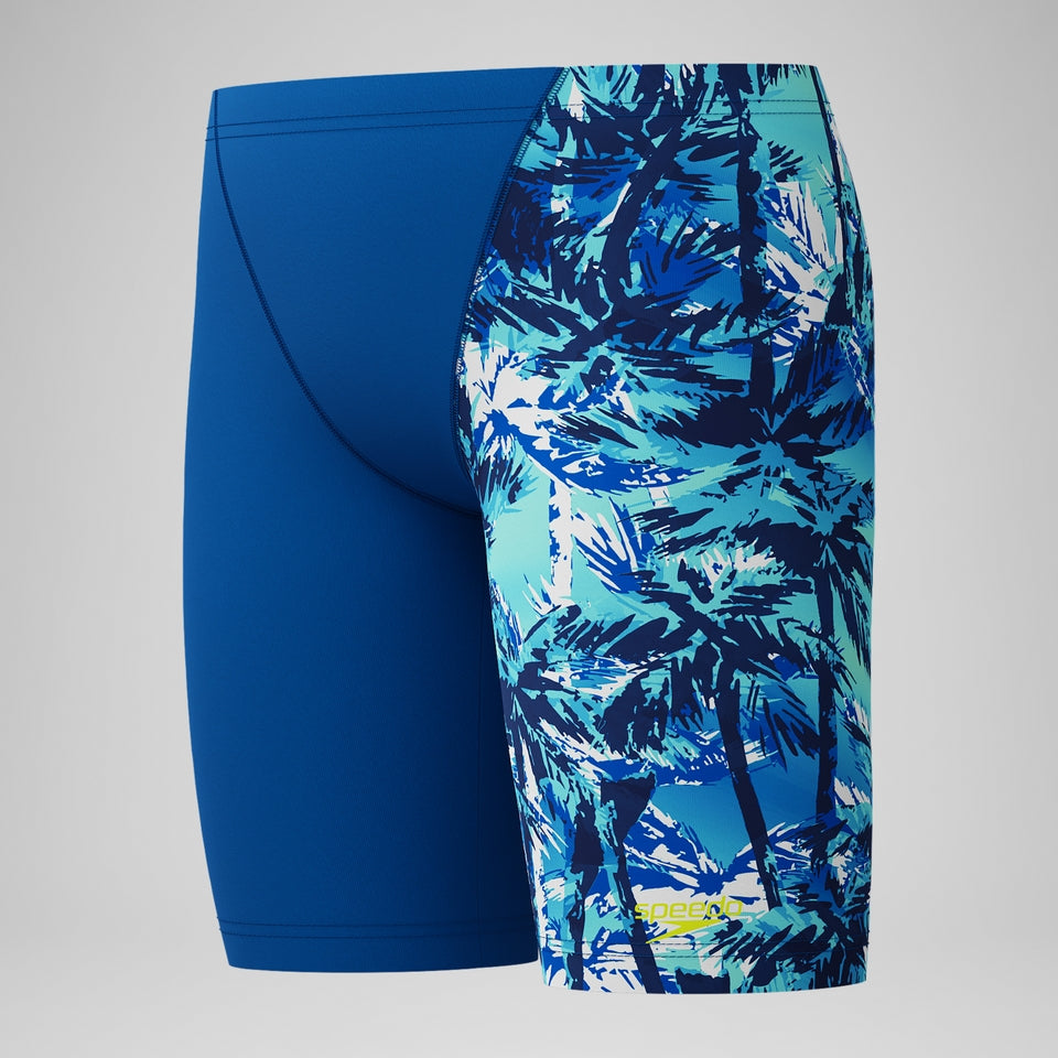 Speedo Boys' Printed V-Cut Jammer Blue