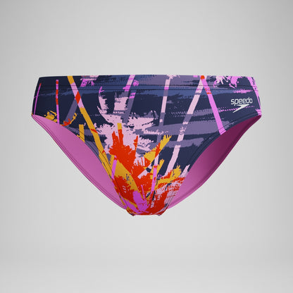 Speedo Boys' Club Training 6.5cm Printed Brief Black/Pink