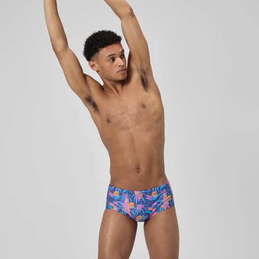 Speedo Club Training 13.5cm Printed Brief Navy/Pink