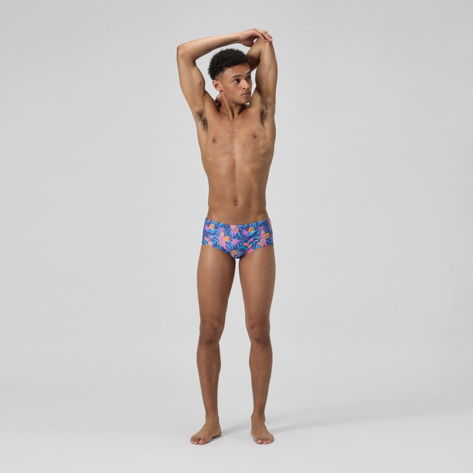 Speedo Club Training 13.5cm Printed Brief Navy/Pink