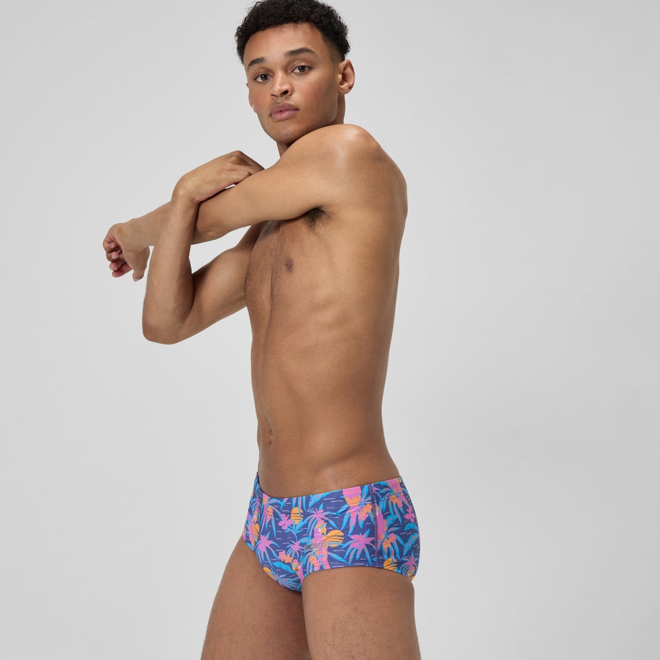 Speedo Club Training 13.5cm Printed Brief Navy/Pink
