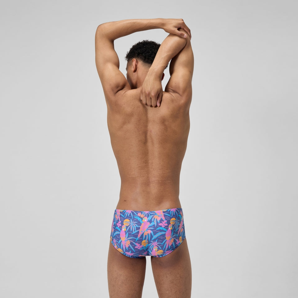 Speedo Club Training 13.5cm Printed Brief Navy/Pink