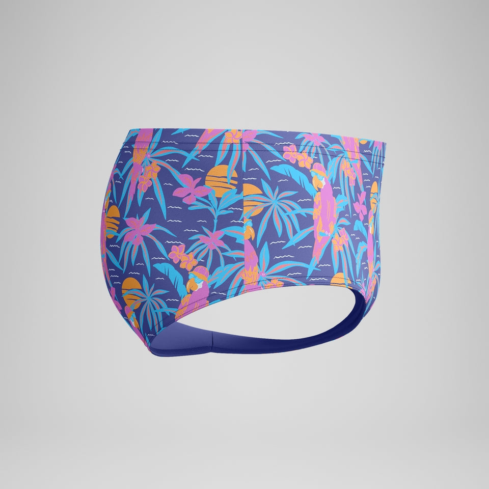 Speedo Club Training 13.5cm Printed Brief Navy/Pink
