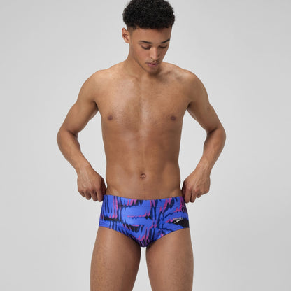 Speedo Club Training 13.5cm Printed Brief Blue/Pink