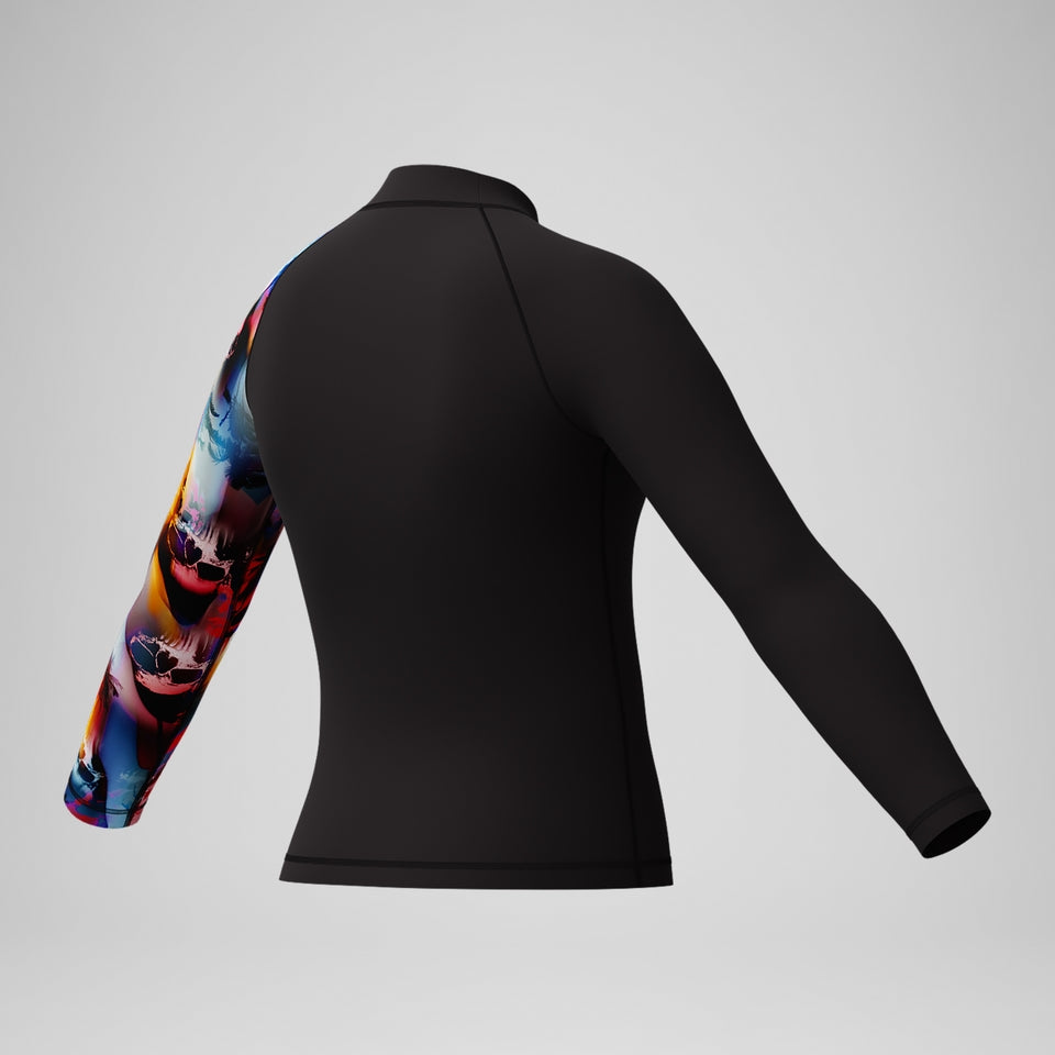 Speedo Boys' Digital Long Sleeve Rash Top Black