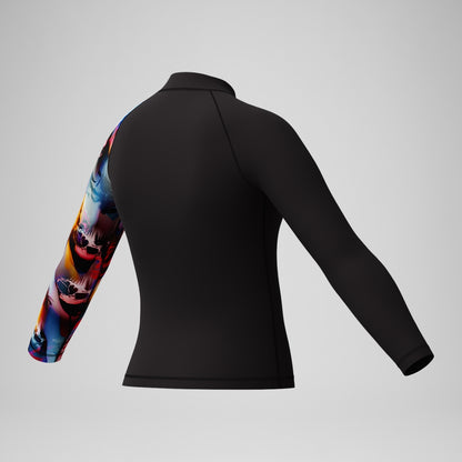 Speedo Boys' Digital Long Sleeve Rash Top Black