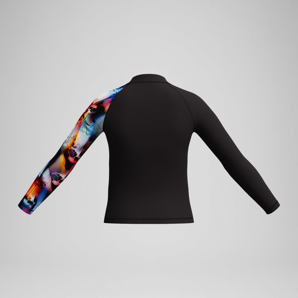 Speedo Boys' Digital Long Sleeve Rash Top Black