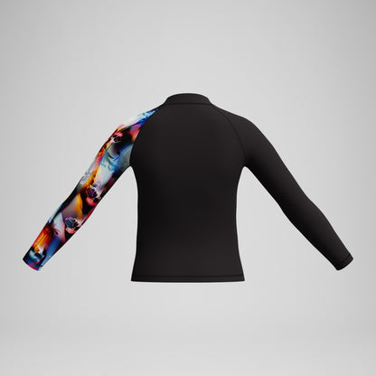 Speedo Boys' Digital Long Sleeve Rash Top Black