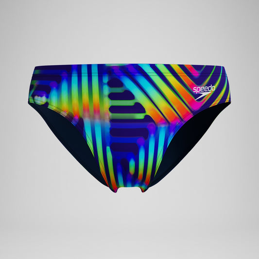 Speedo Club Training 8cm Printed Brief Navy/Green
