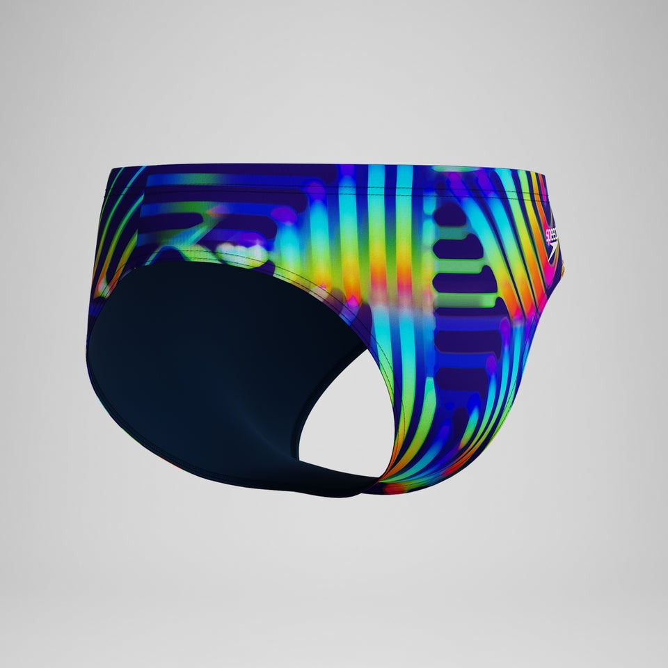 Speedo Club Training 8cm Printed Brief Navy/Green