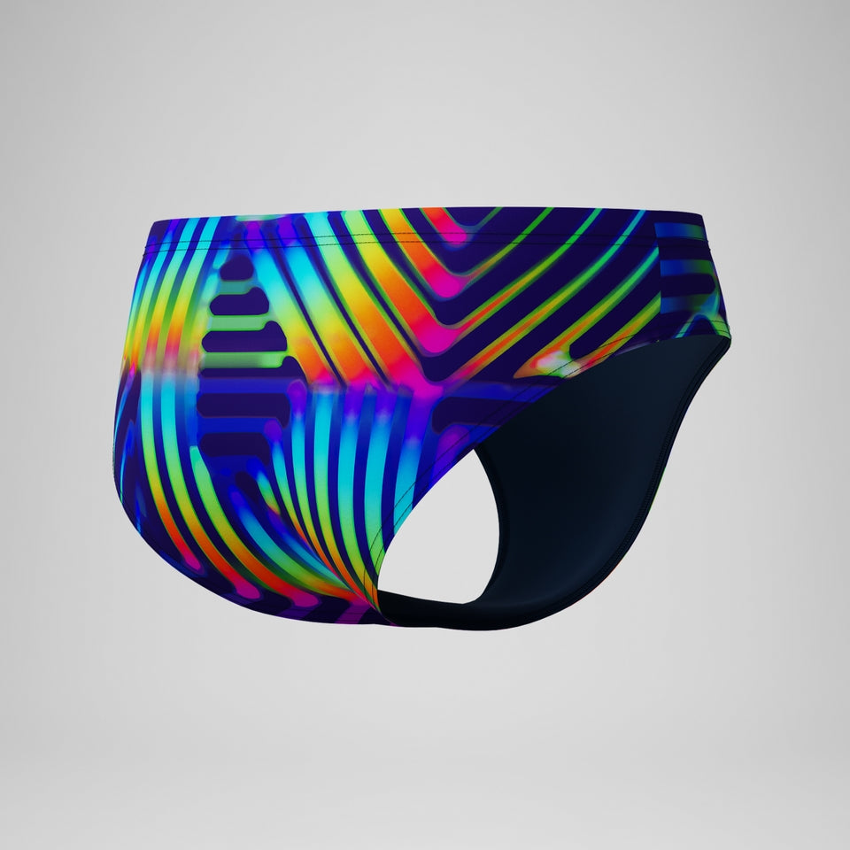 Speedo Club Training 8cm Printed Brief Navy/Green