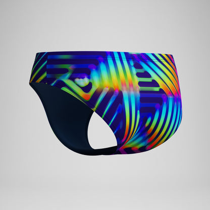 Speedo Club Training 8cm Printed Brief Navy/Green