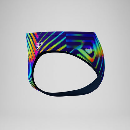 Speedo Club Training 8cm Printed Brief Navy/Green