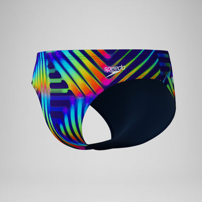 Speedo Club Training 8cm Printed Brief Navy/Green