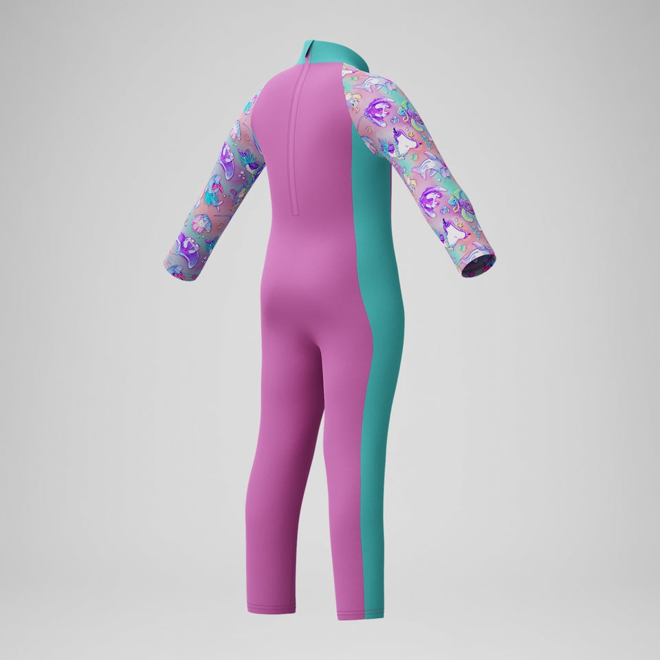 Speedo Infant Girls' Learn to Swim All-in-one Sun Suit Pink