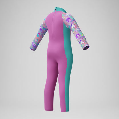 Speedo Infant Girls' Learn to Swim All-in-one Sun Suit Pink