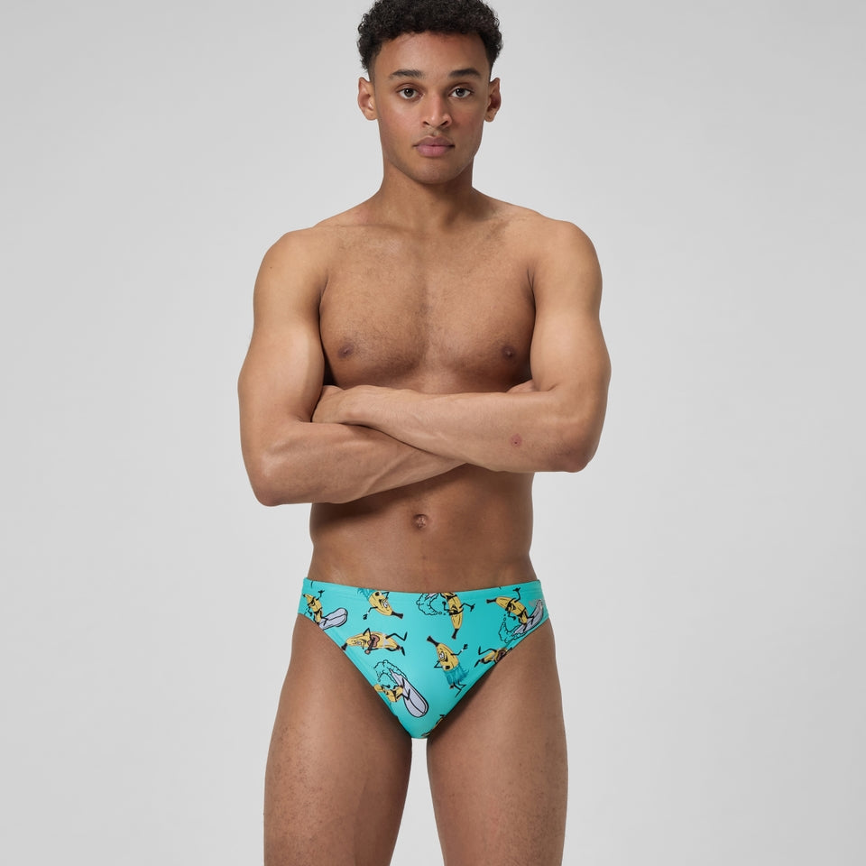 Speedo Club Training 5cm Printed Brief Turquoise
