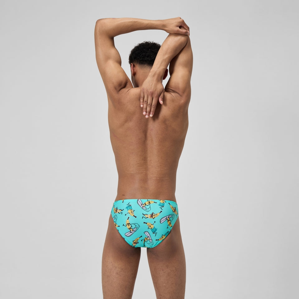 Speedo Club Training 5cm Printed Brief Turquoise