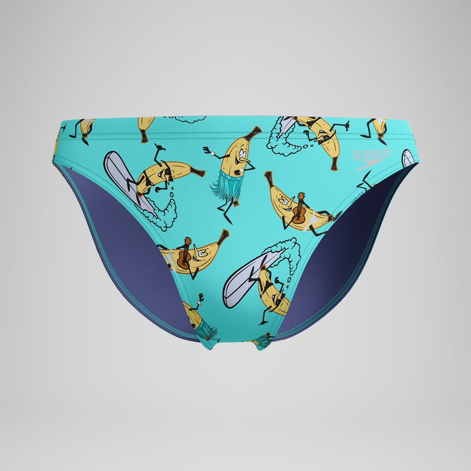 Speedo Club Training 5cm Printed Brief Turquoise