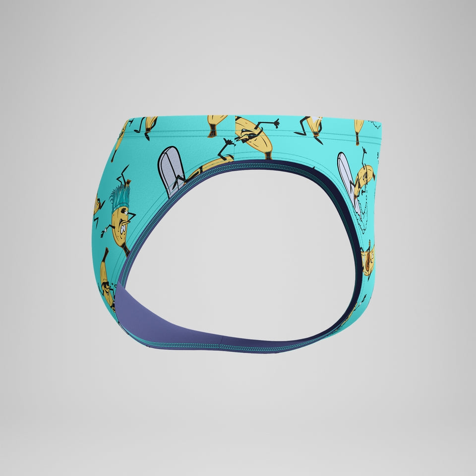 Speedo Club Training 5cm Printed Brief Turquoise